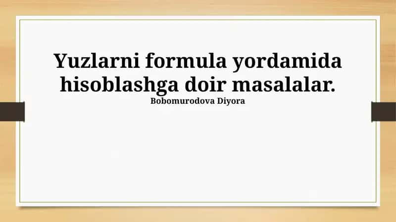 Murakkab shakllarni hisoblash 1