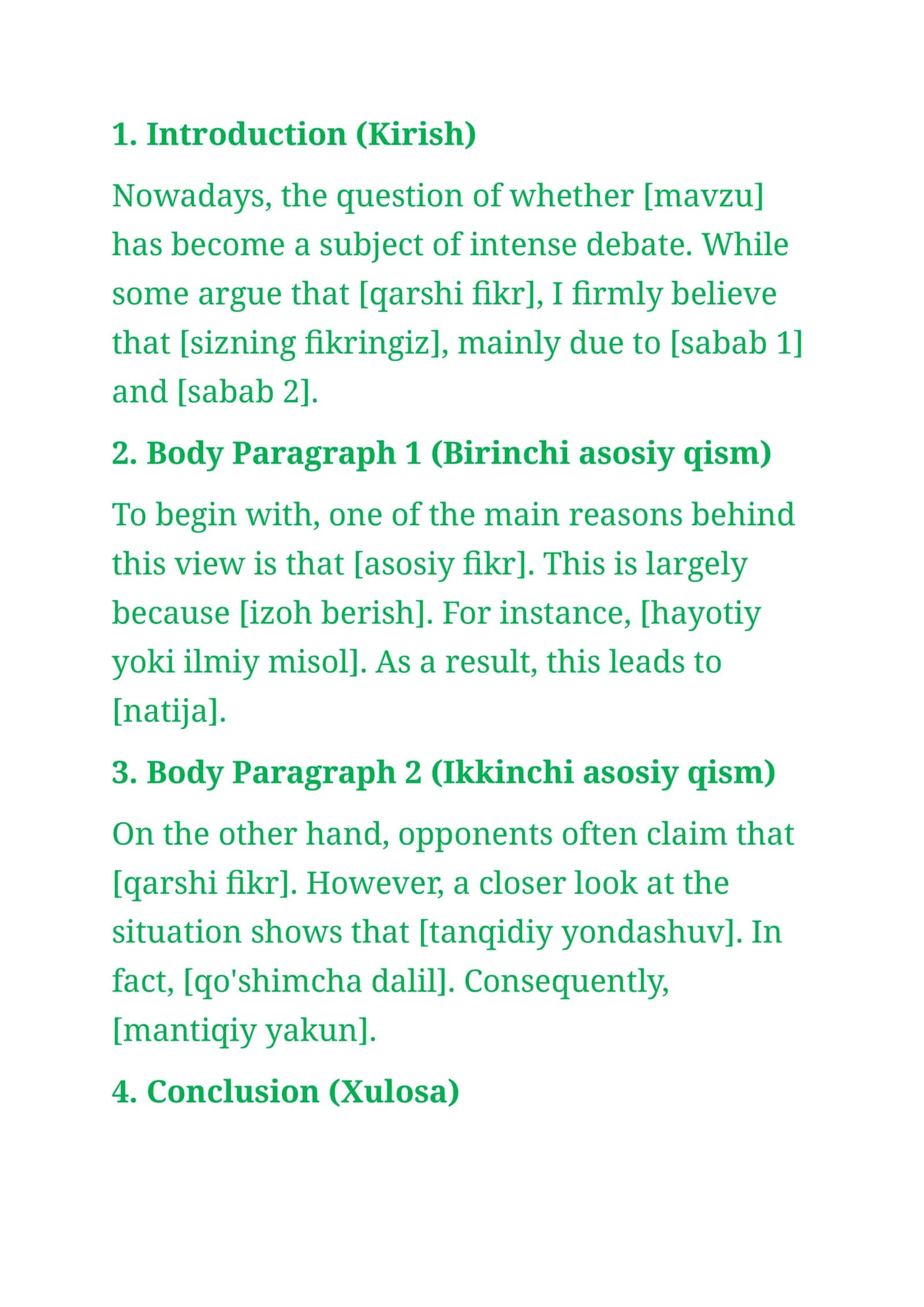 Writing part 2 cefr imtihoni namunasi va qolipi 1