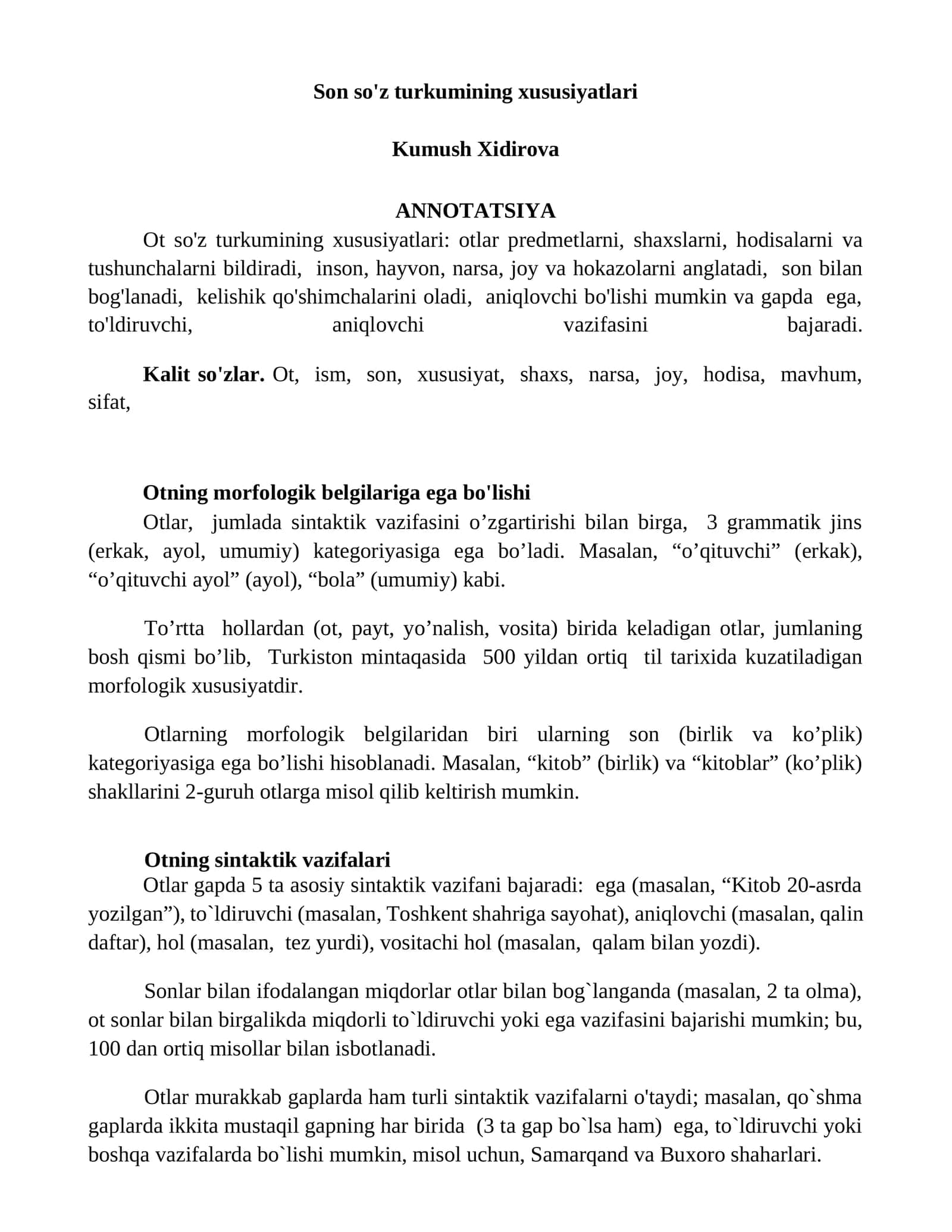 Son so'z turkumining xususiyatlari 1