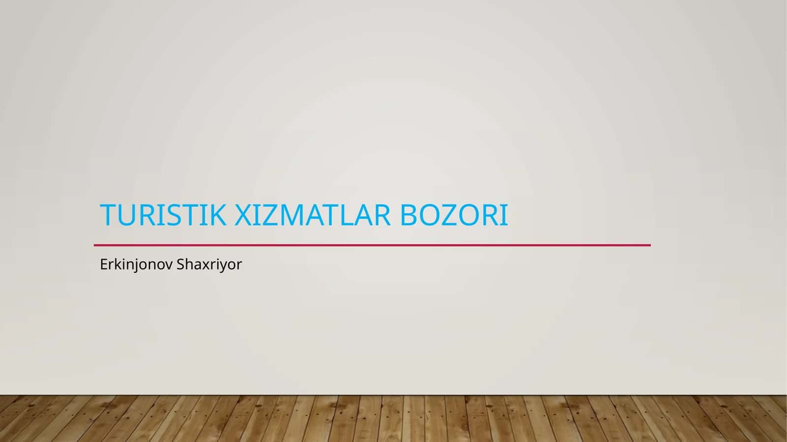 Turistik xizmatlar bozori 1