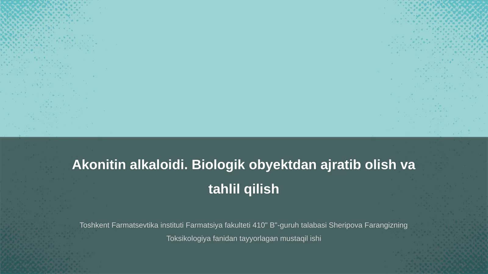 Akonitin alkaloidi 1