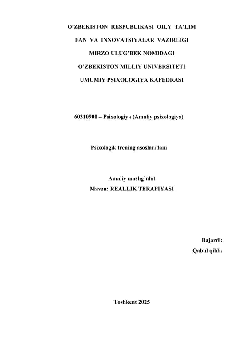 REALLIK TERAPIYASI 1