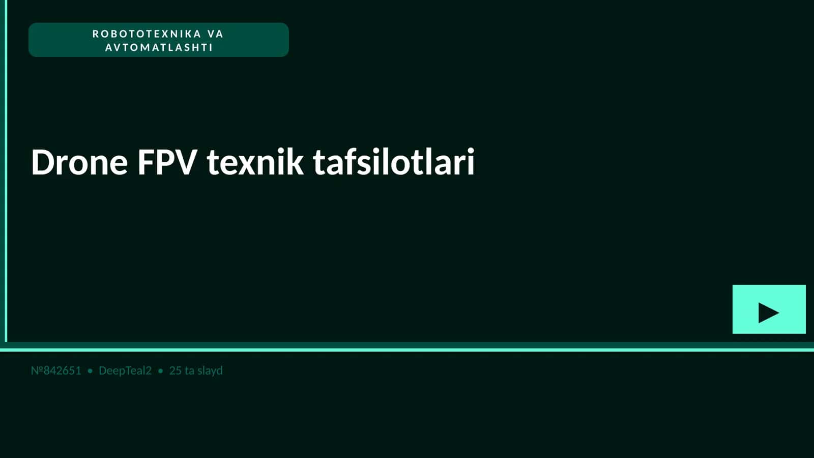 Drone FPV texnik tafsilotlari 1