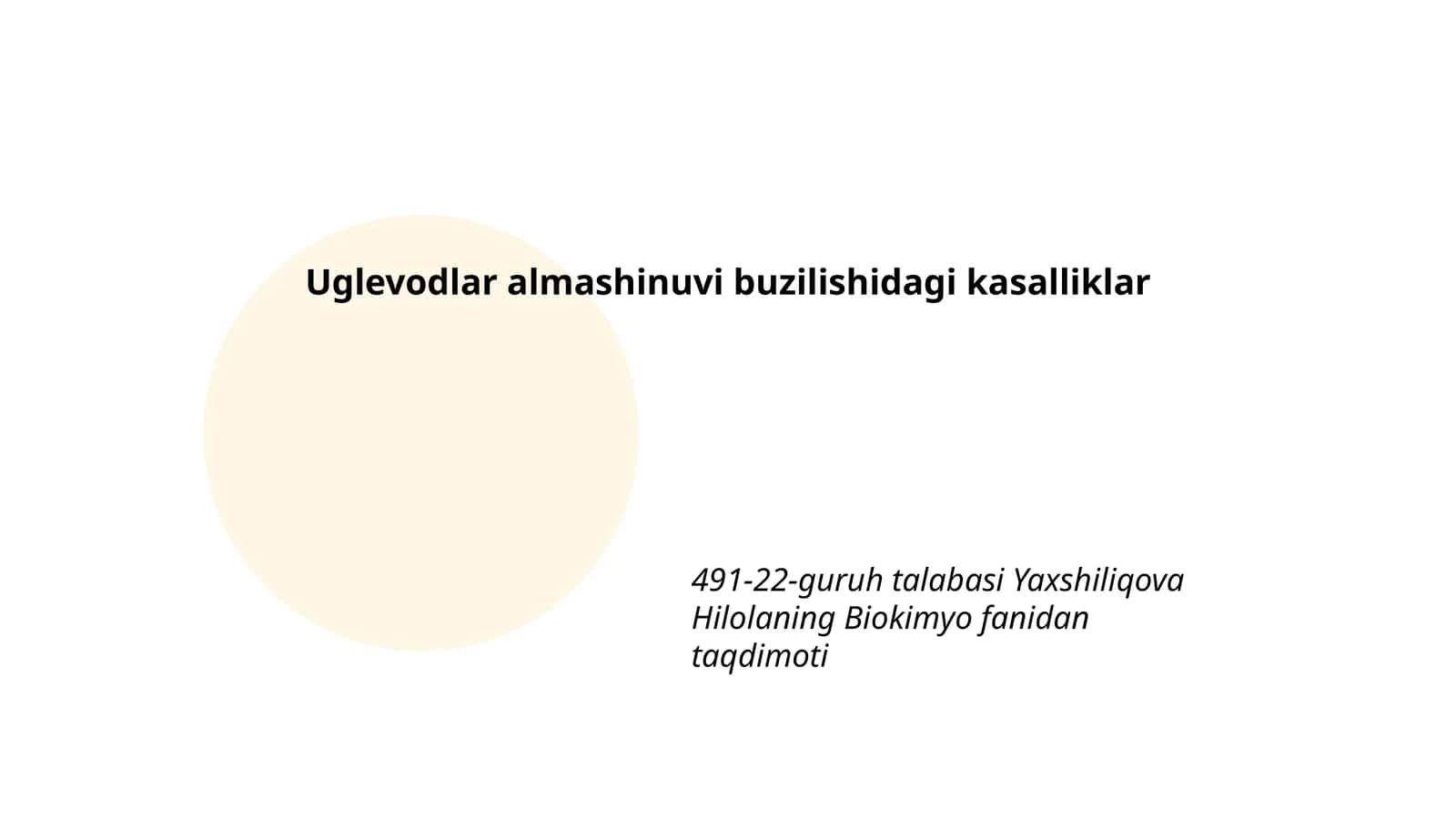 Uglevodlar almashinuvi buzilishidagi kasalliklar 1
