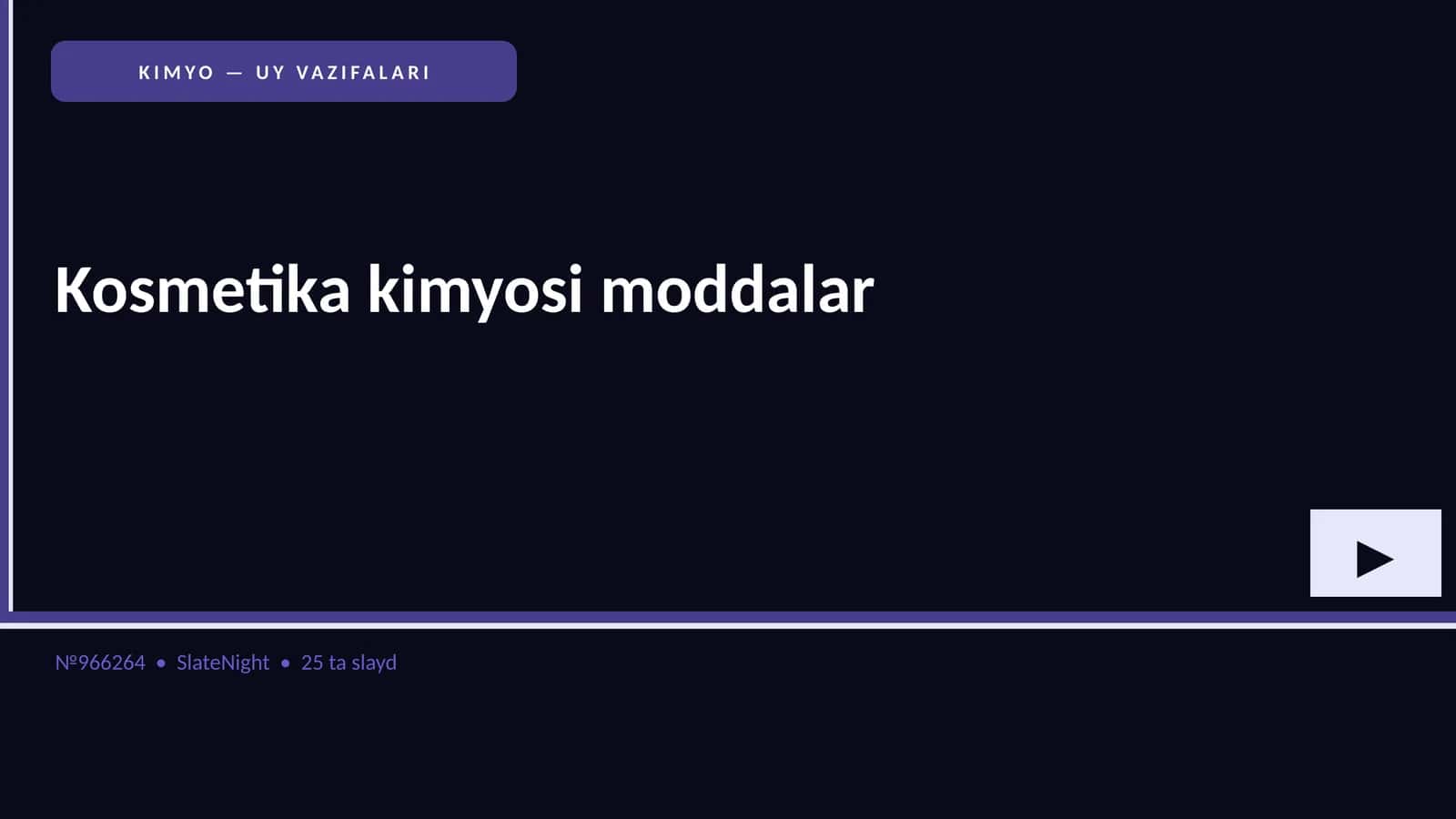 KIMYO — UY VAZIFALARI 1