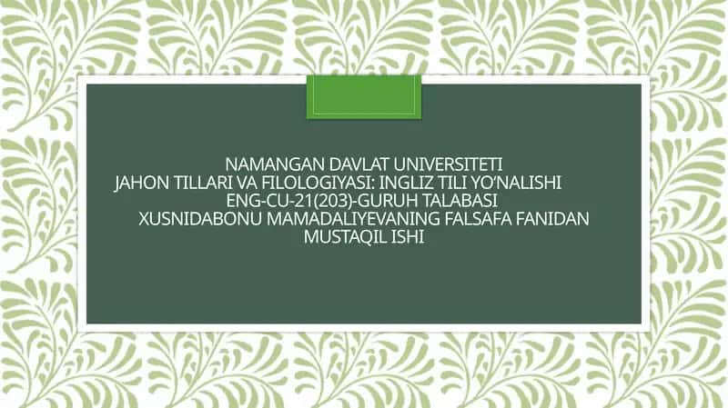 Ibn Sinoning mantiqiy qarashlari 1