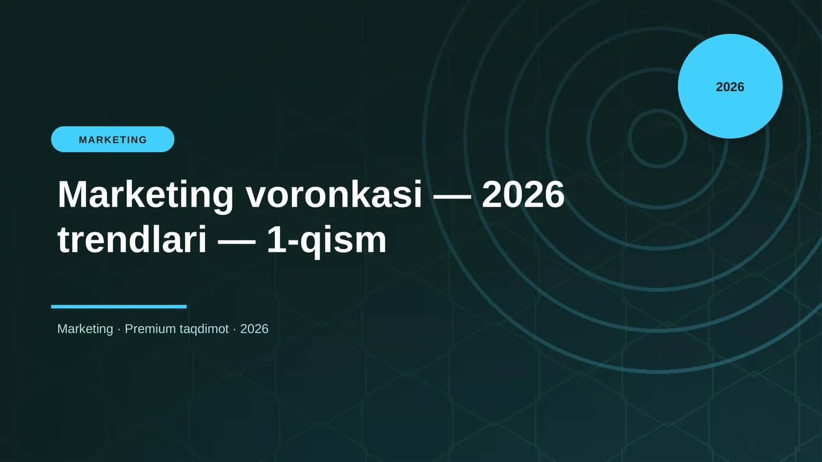 Marketing voronkasi — 2026 trendlari — 1-qism 1
