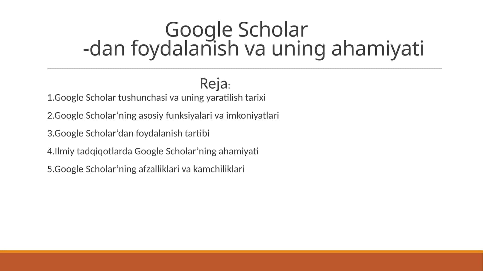 Google Scholardan foydalanish va uning ahamiyati 1