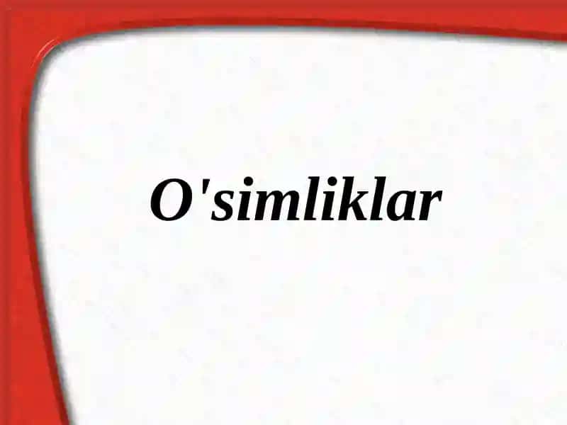 O'simliklar 1