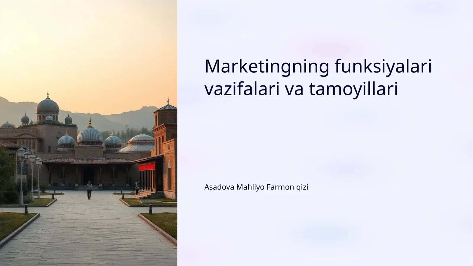 Marketingning funksiyalari vazifalari va tamoyillari 1