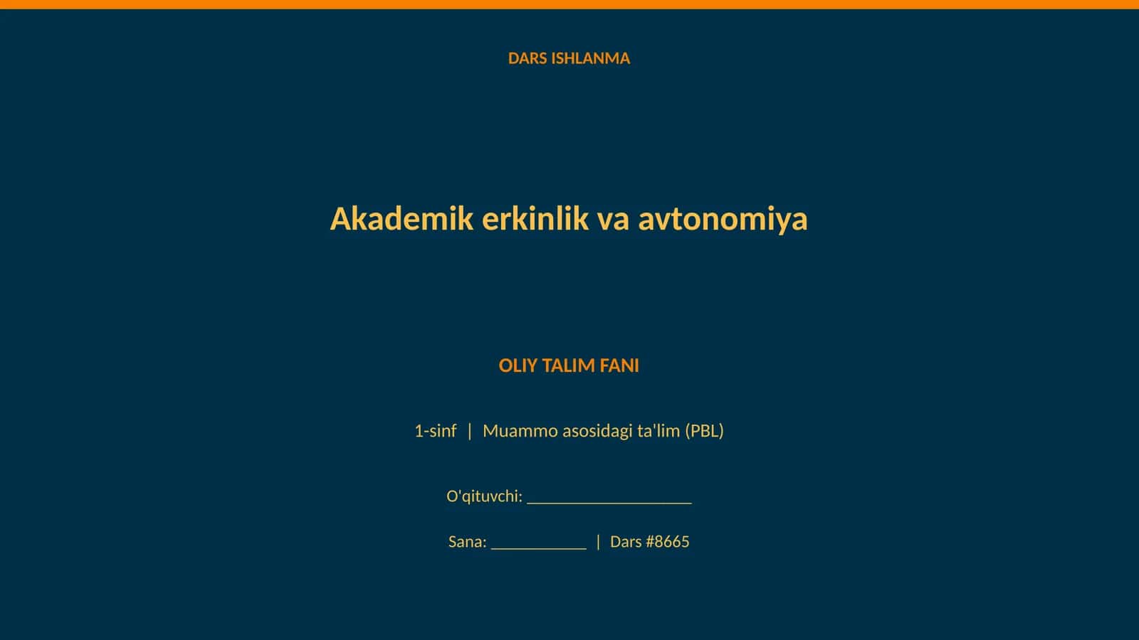 Akademik erkinlik va avtonomiya 1