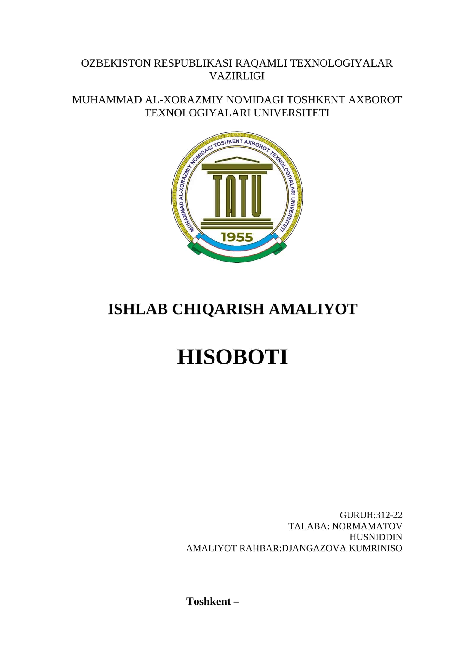 ISHLAB CHIQARISH AMALIYOT 1