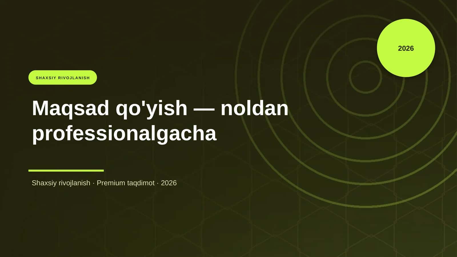 Maqsad qo'yish — noldan professionalgacha 1