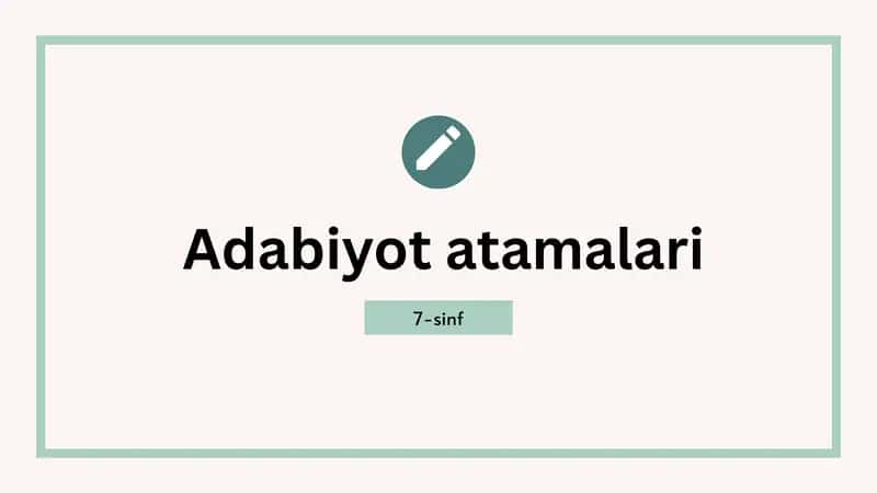 Adabiyot atamalari 1