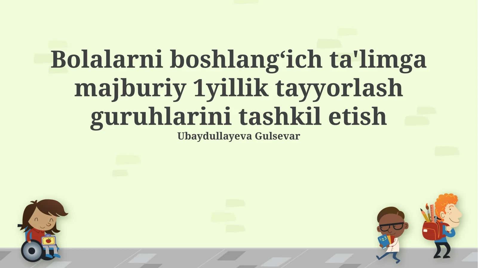 Boshlangʻich taʼlimga tayyorgarlik guruhlarini tashkil etish zarurati 1