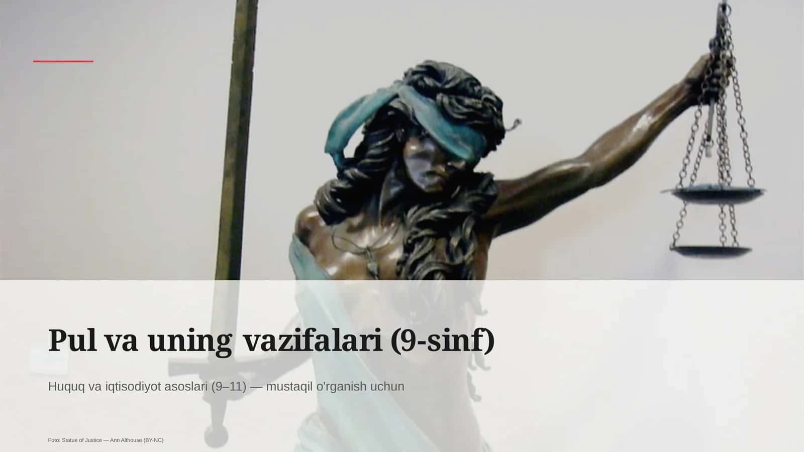 Pul va uning vazifalari (9-sinf) 1