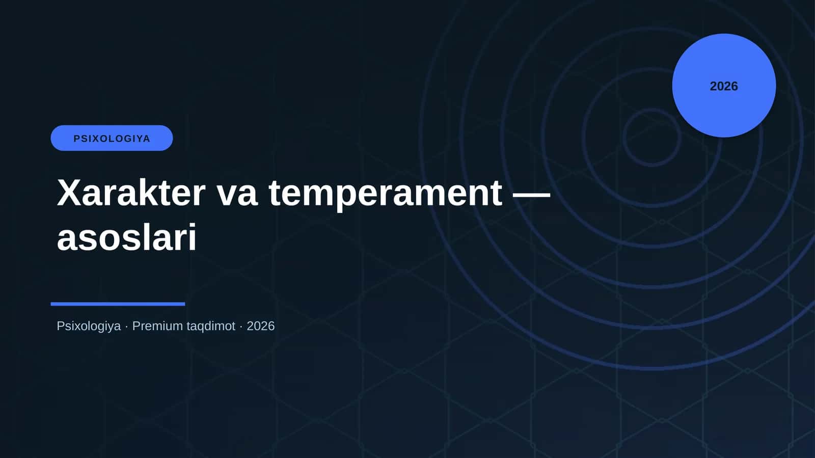 Xarakter va temperament — asoslari 1