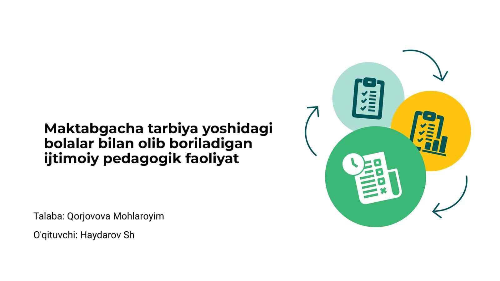 Maktabgacha tarbiya yoshidagi bolalar bilan olib boriladigan ijtimoiy pedagogik faoliyat 1