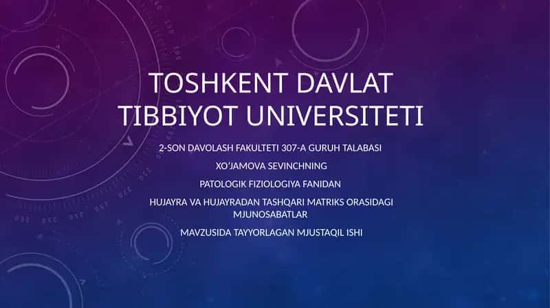 Hujayra va hujayradan tashqari matriks orasidagi munosabatlar 1
