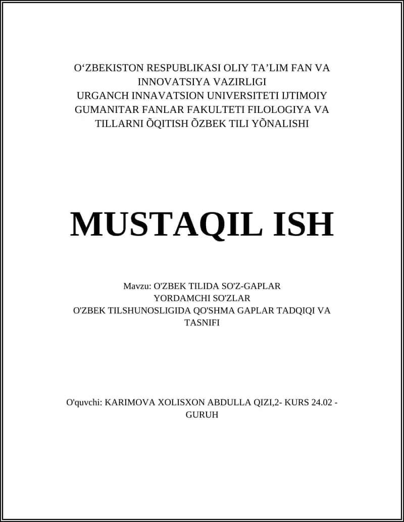 O'ZBEK TILIDA SO'Z-GAPLAR 1