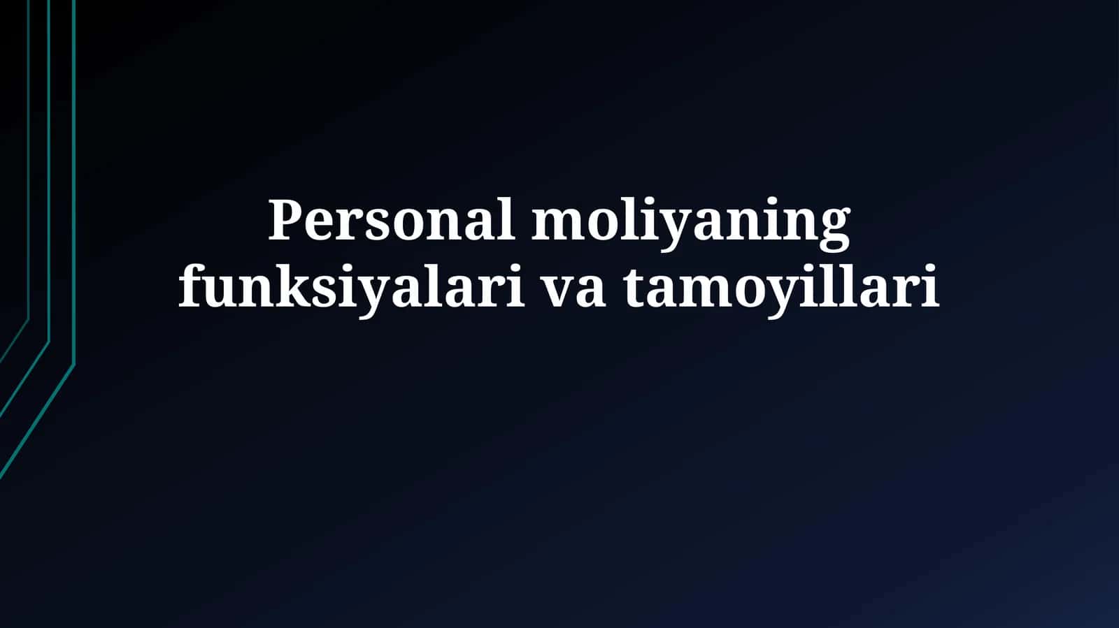 Personal moliya 1