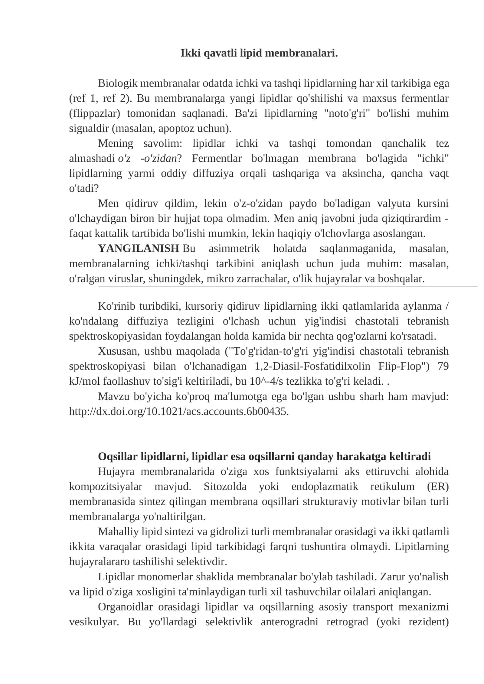 Ikki qavatli lipid membranalari 1
