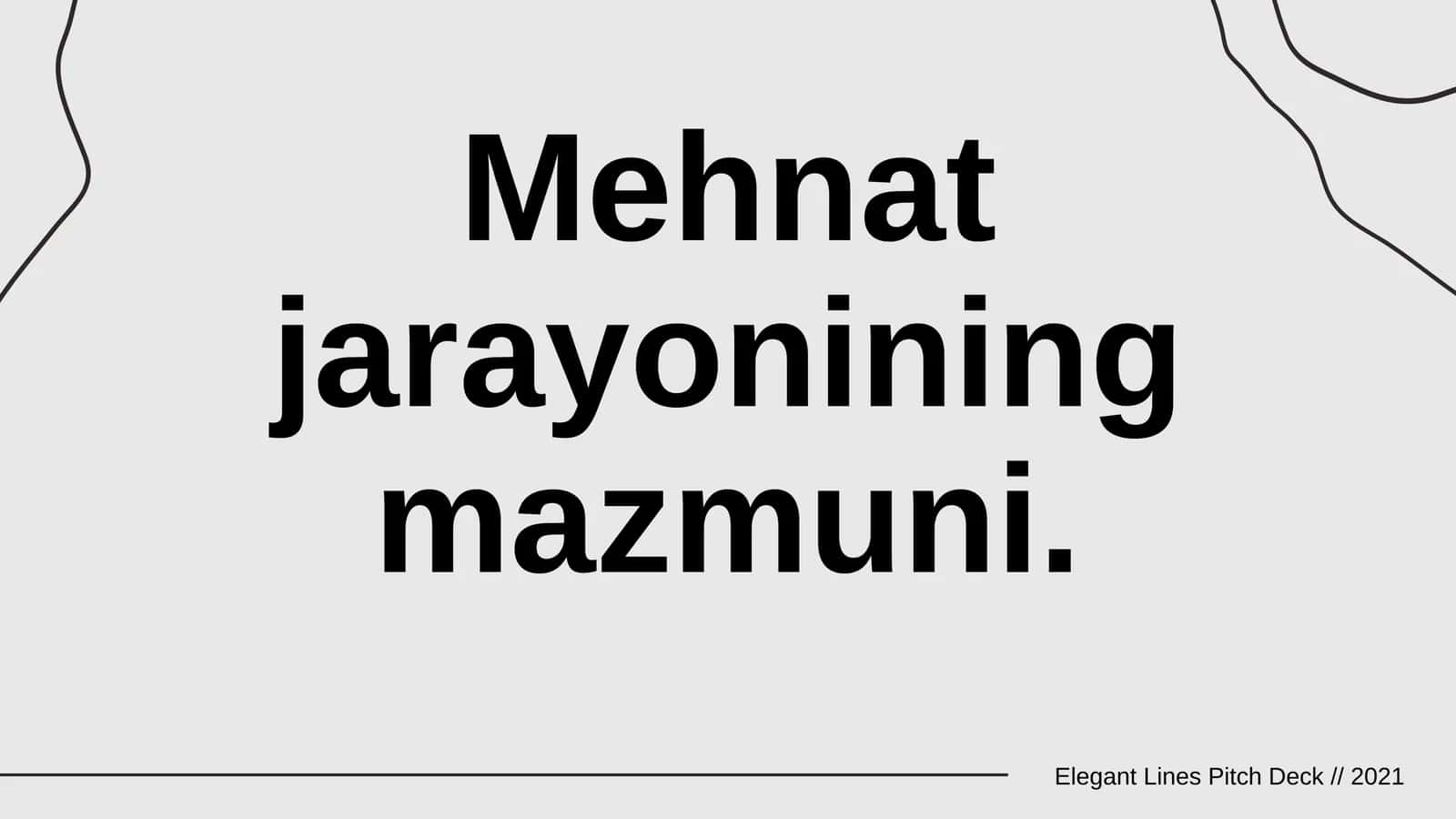 Mehnat jarayoni 1