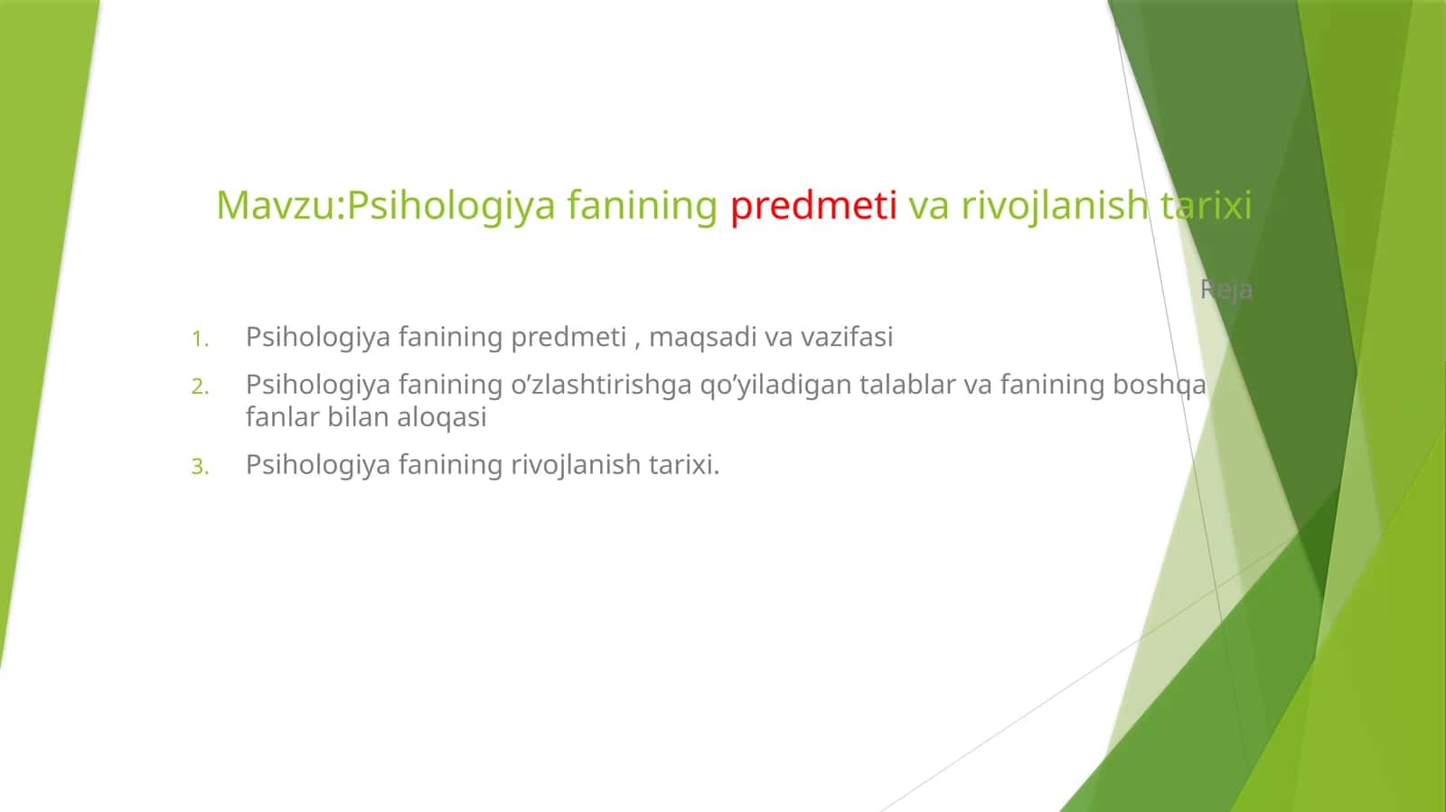 Psihologiyafanining predmeti 1