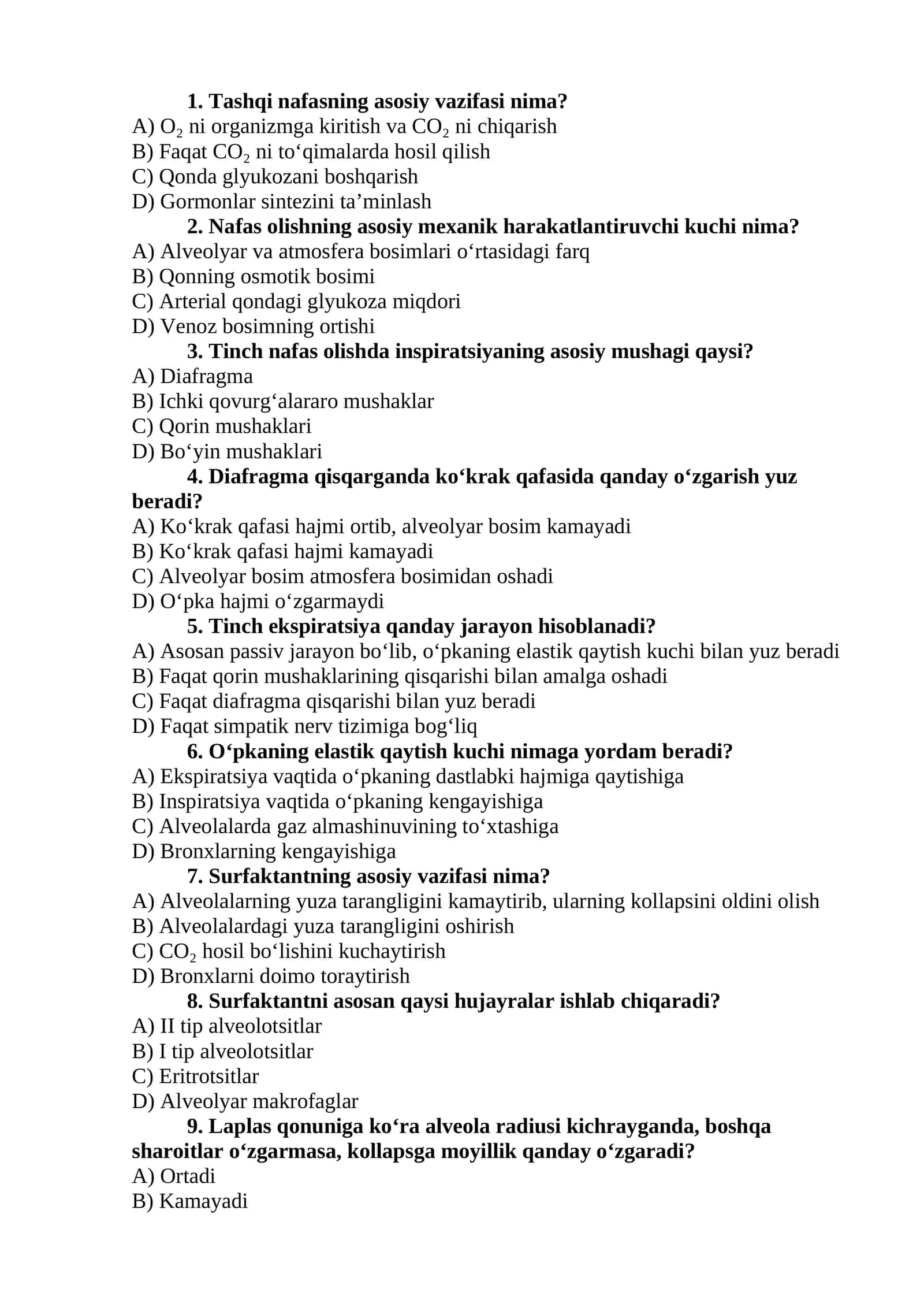 Nafasning asosiy vazifasi 1