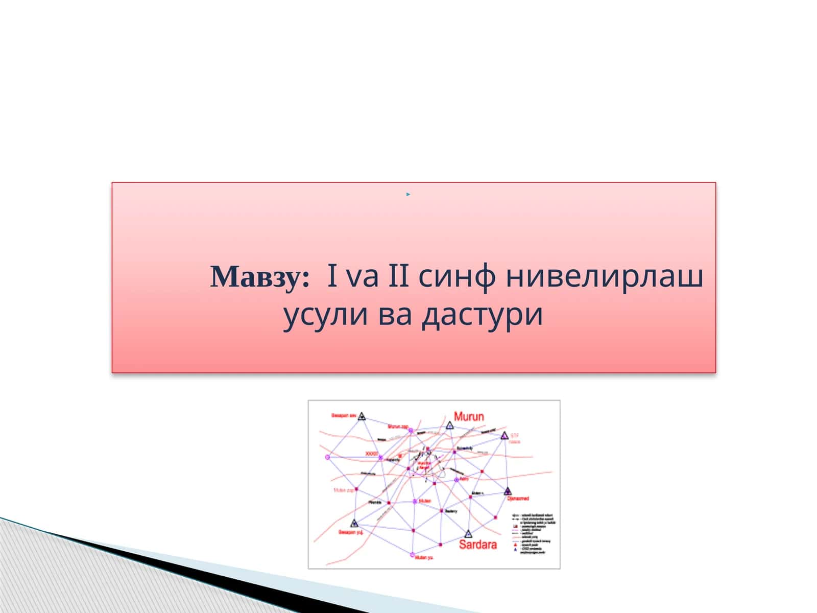 I va II синф нивелирлаш усули ва дастури 1