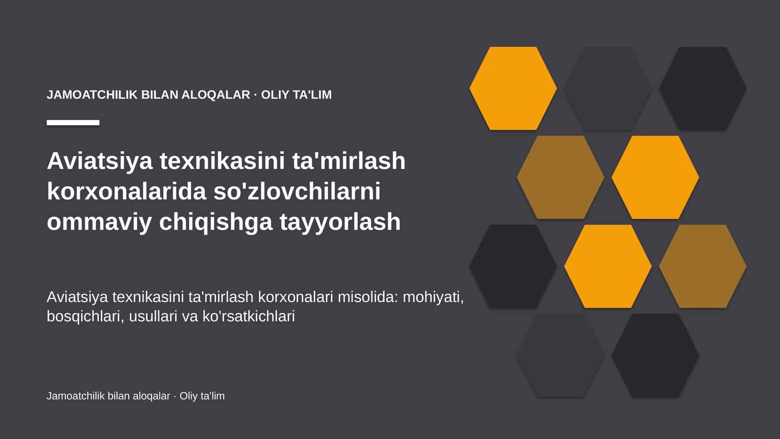 aviatsiya texnikasini ta'mirlash korxonalarida so'zlovchilarni ommaviy chiqishga tayyorlash 5288 1