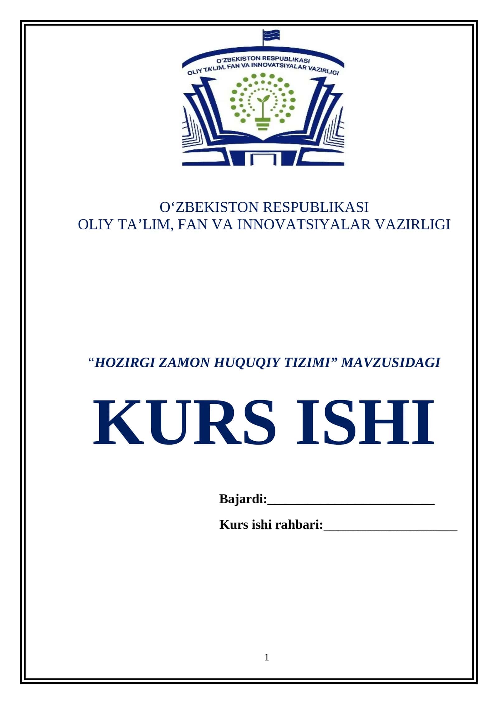 HOZIRGI ZAMON HUQUQIY TIZIMI 1