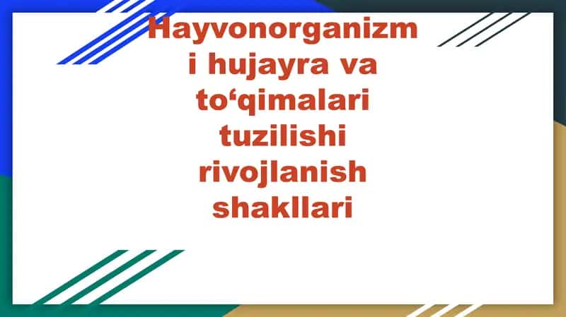 Zoobiotexnologiya. hujayra tuzilishi biotexnologiyalar. gen muhandisligi 1