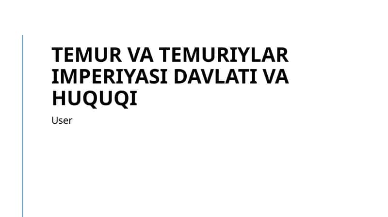 Timur va Timurid imperiyasi 1