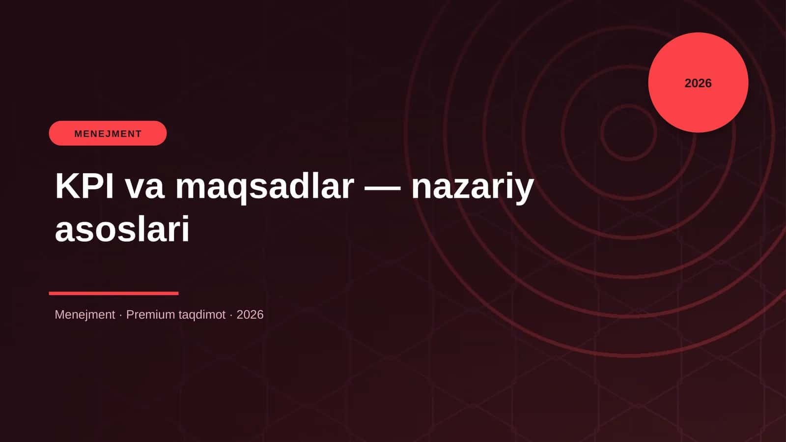 KPI va maqsadlar — nazariy asoslari 1