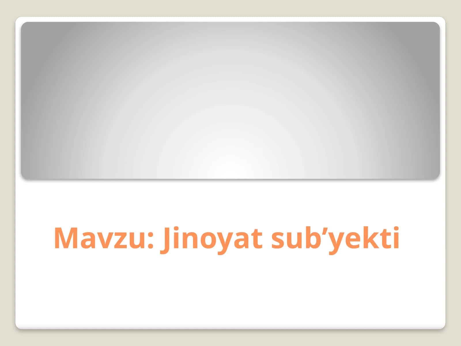 Jinoyatsub’yekti 1