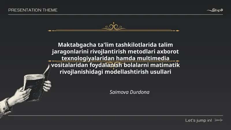 Maktabgacha ta'lim tashkilotlarida talim jaragonlarini rivojlantirish metodlari 1
