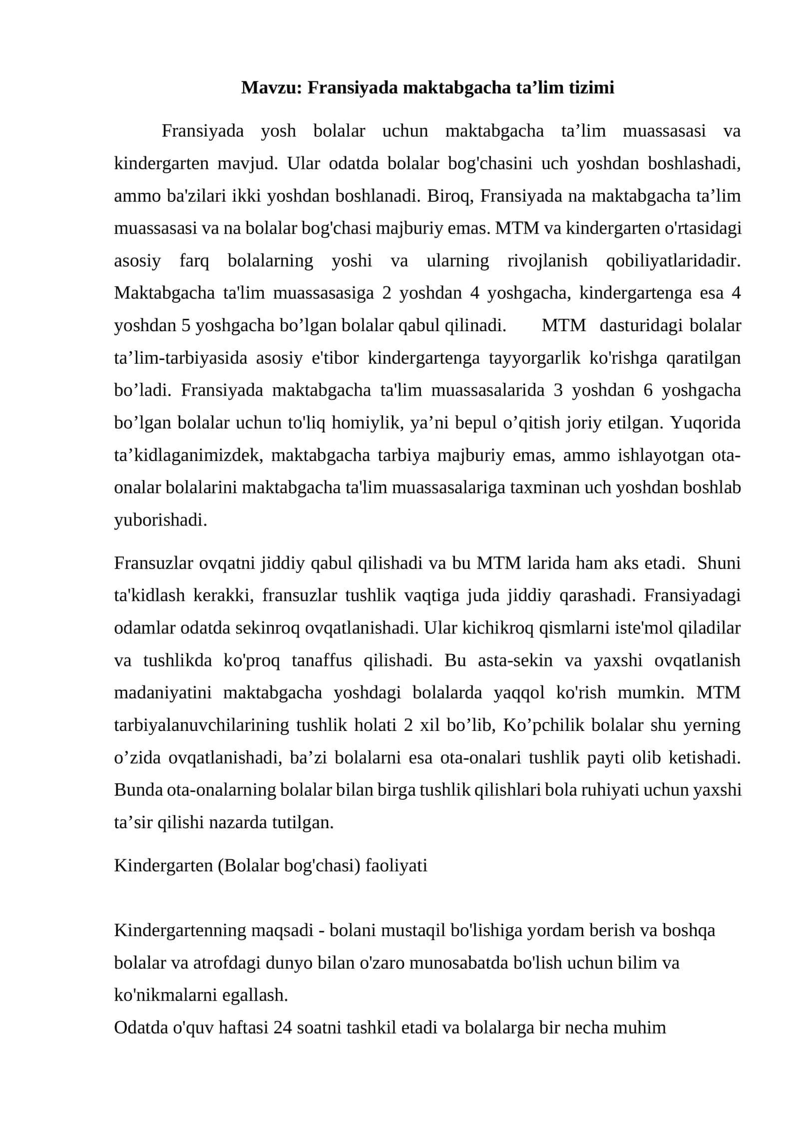Fransiyada maktabgacha ta’lim tizimi 1