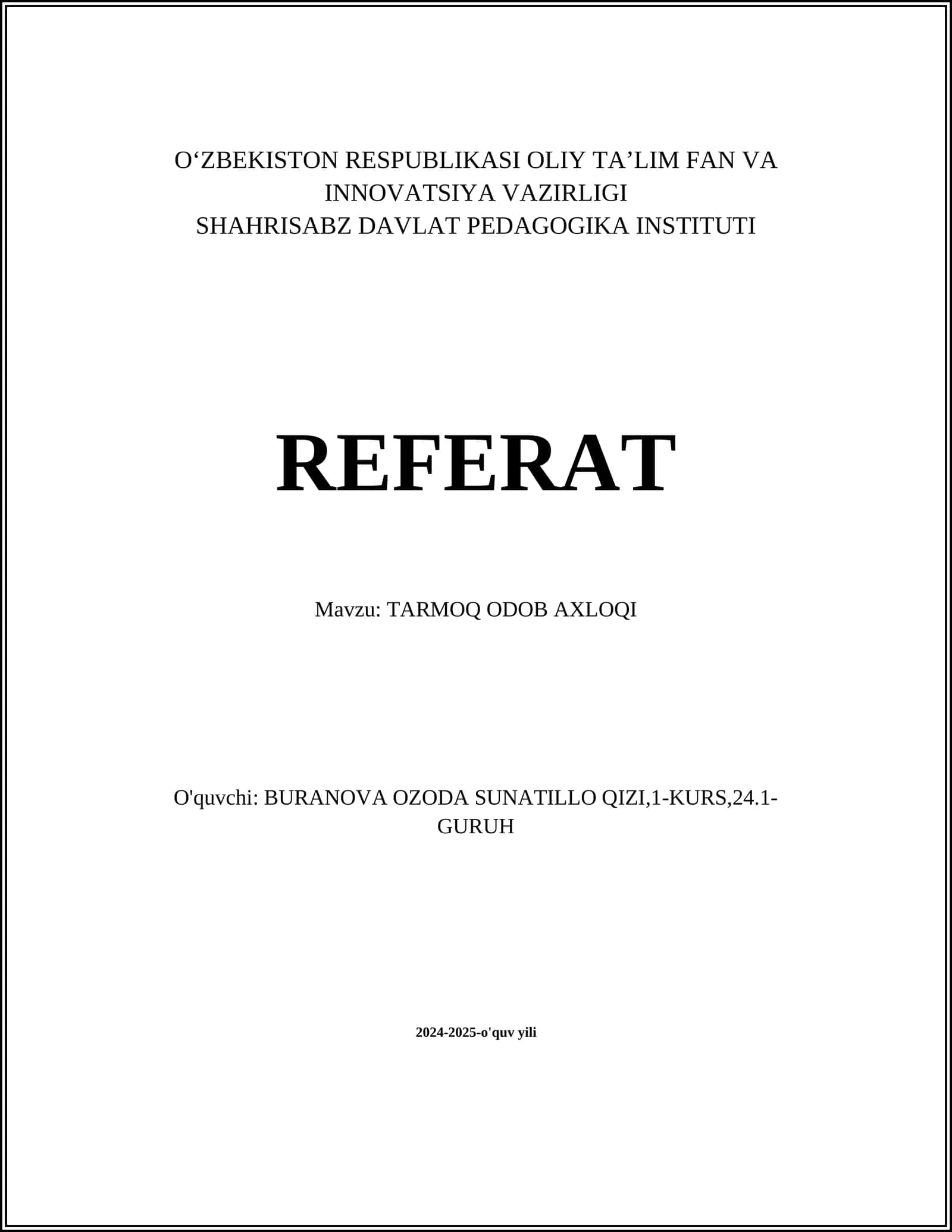 TARMOQ ODOB AXLOQI 1