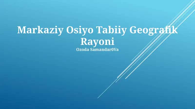 Markaziy Osiyo Tabiiy Geografik Rayoni 1