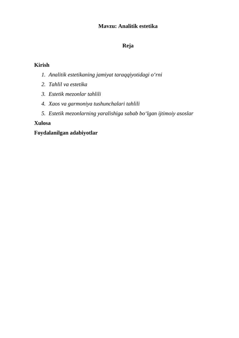Analitik estetika 1