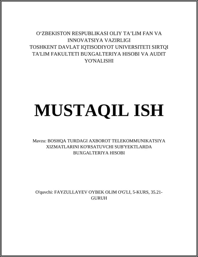 Buxgalteriya hisob siyosati 1