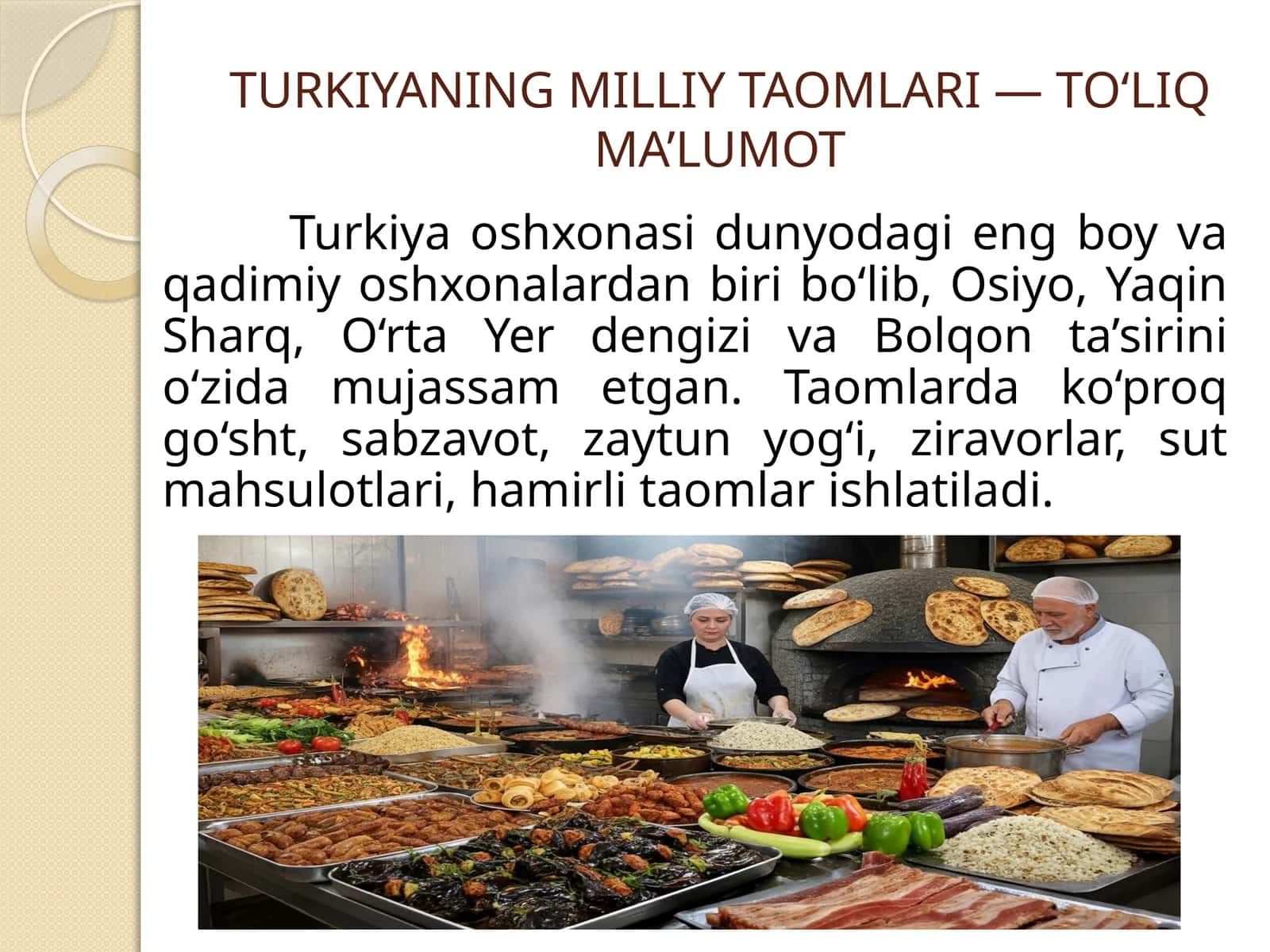 TURKIYANING MILLIY TAOMLARI — TO‘LIQ MA’LUMOT 1