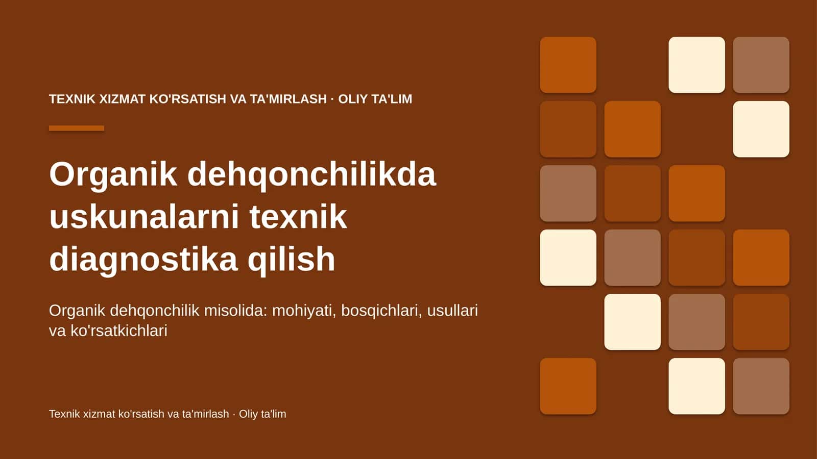 organik dehqonchilikda uskunalarni texnik diagnostika qilish 3881 1