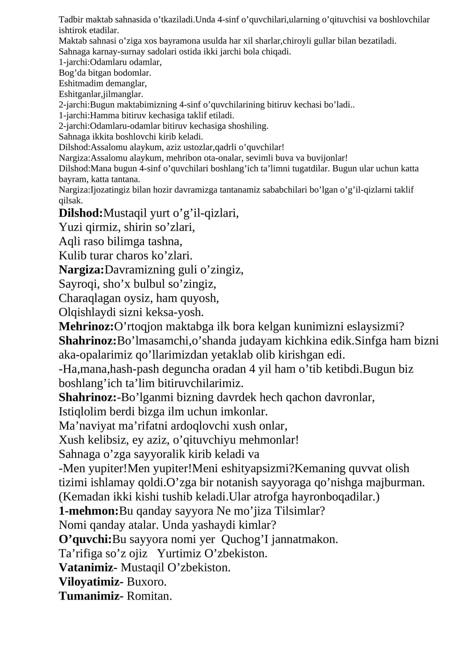 4-sinf o’quvchilarining bitiruv kechasi 1