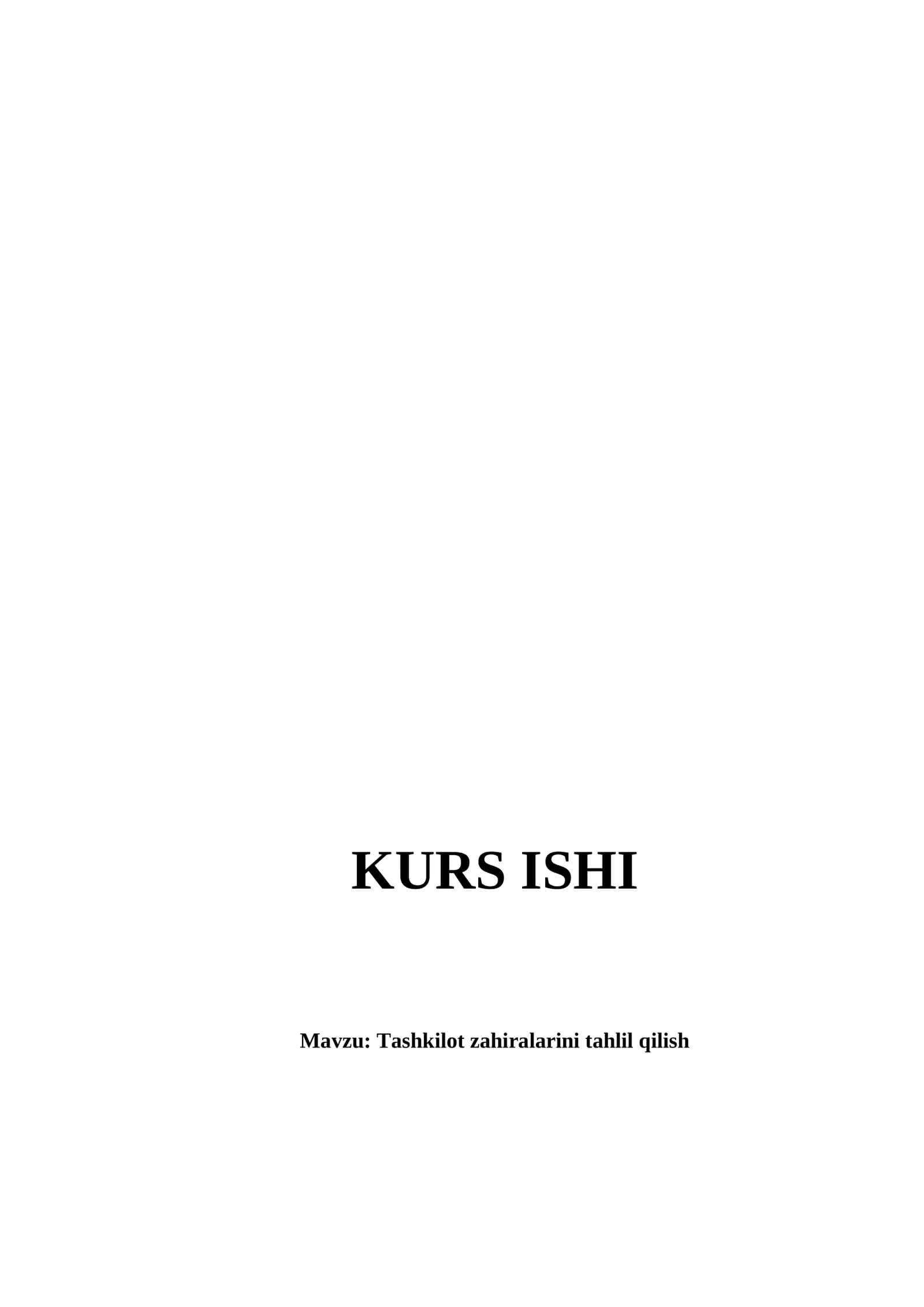 Tashkilot zahiralarini tahlil qilish 1