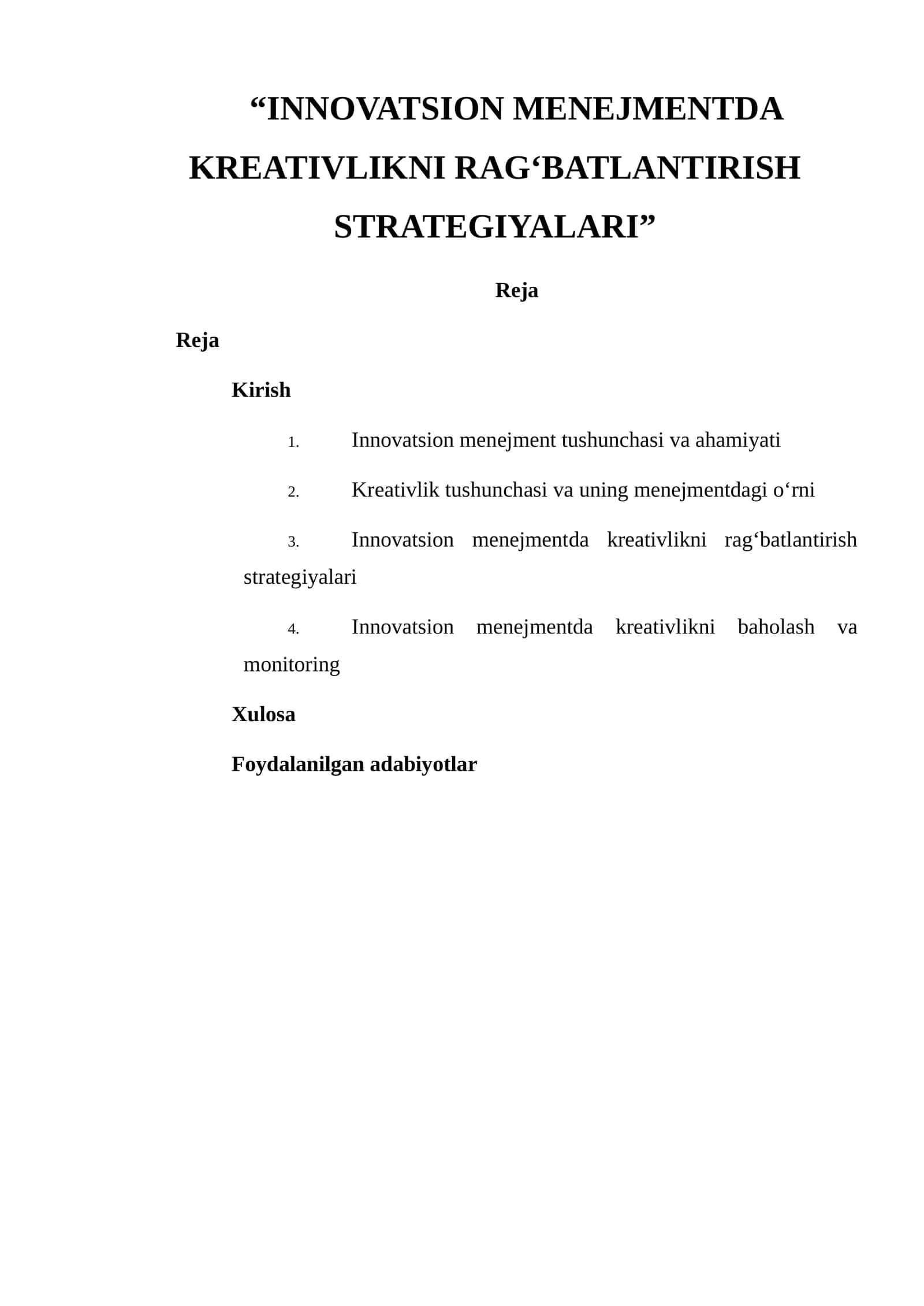 Innovatsion menejmentda kreativlikni rag‘batlantirish strategiyalari 1