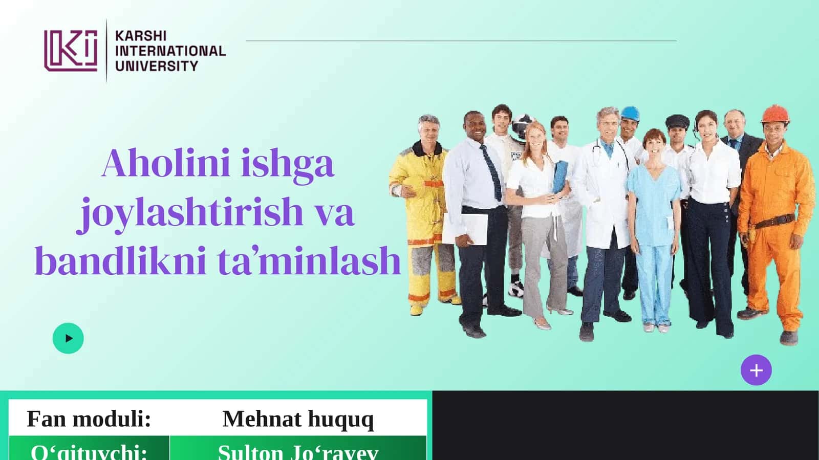 Aholini ishga joylashtirish va bandlikni ta’minlash 1