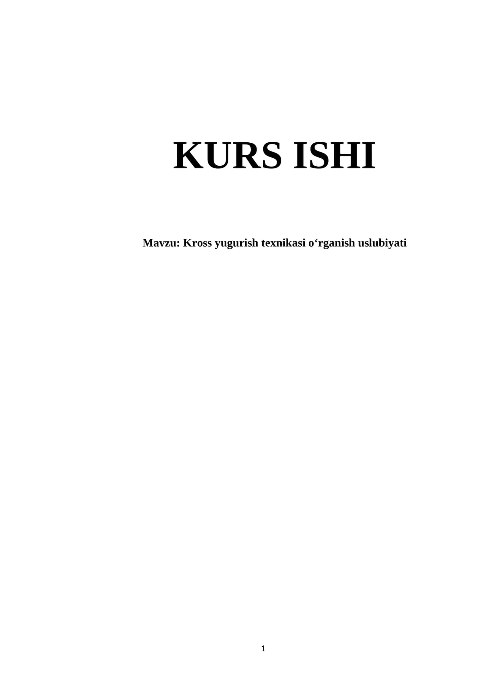 Kross yugurish texnikasi o‘rganish uslubiyati 1