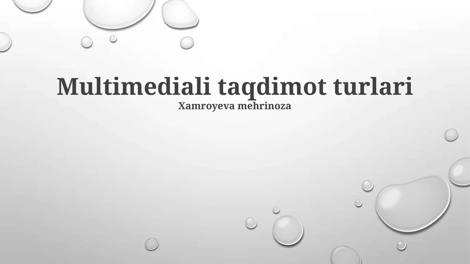 Multimediali taqdimot turlari 1